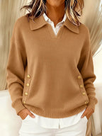 Evelina | Maglione Scollo a V con Colletto