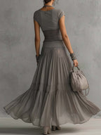 ELENA | LACE PANELED MAXI SKIRT SET