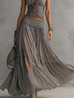 ELENA | LACE PANELED MAXI SKIRT SET