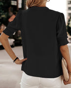 Sophia – Blusa con Scollo a V e Maniche Corte