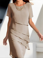 Carmel - Elegante abito in chiffon con patchwork per donne
