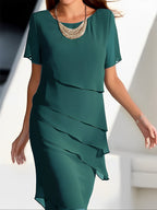 Carmel - Elegante abito in chiffon con patchwork per donne