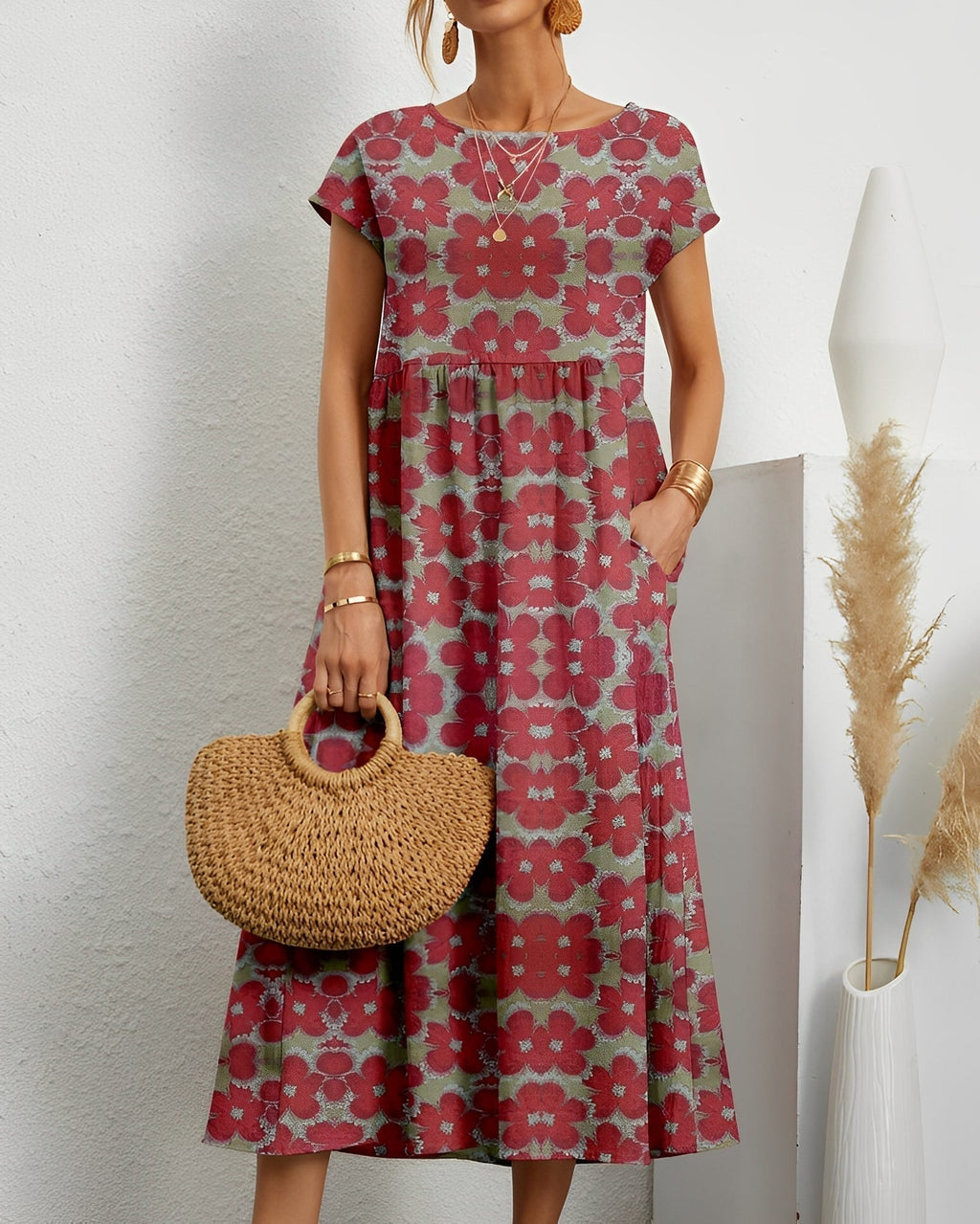 Merla - Abito midi elegante da donna con tasche