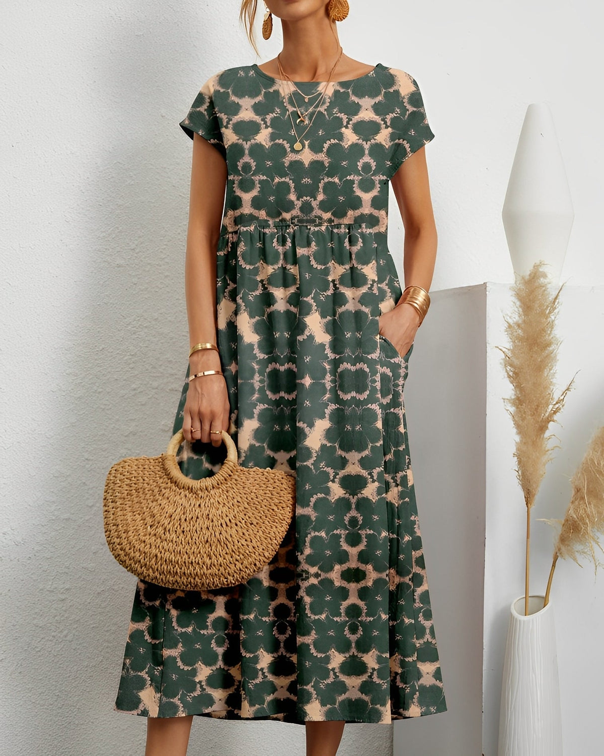 Merla - Abito midi elegante da donna con tasche