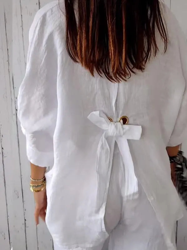 Liliana - Top in lino casual per donne