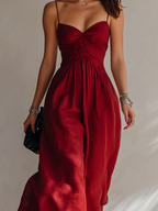 ROSA | RUCHED A-LINE MIDI DRESS