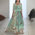 Cherise - Abito lungo alla moda con stampa floreale