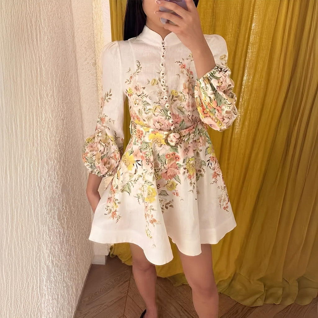 Debra - Elegante miniabito con bottoni per donne
