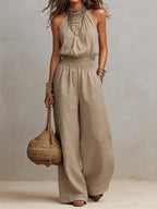 VALERIA | HALTER WIDE-LEG JUMPSUIT