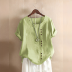 Corrine - Classica blusa in lino a vestibilità ampia per donne