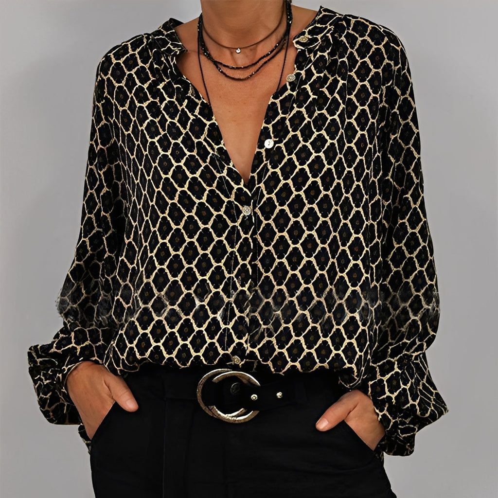 Angelle - Blusa casual, ampia per donne