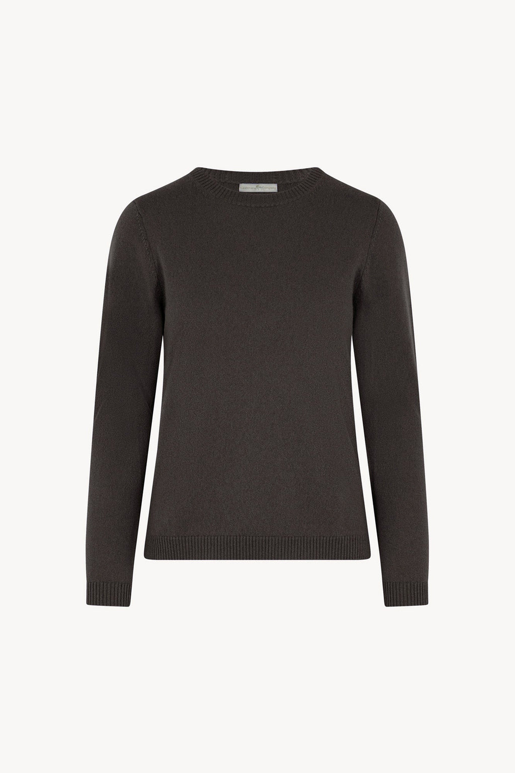 Girocollo in Maglia Rasata in Puro Cashmere Mocha
