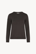 Girocollo in Maglia Rasata in Puro Cashmere Mocha
