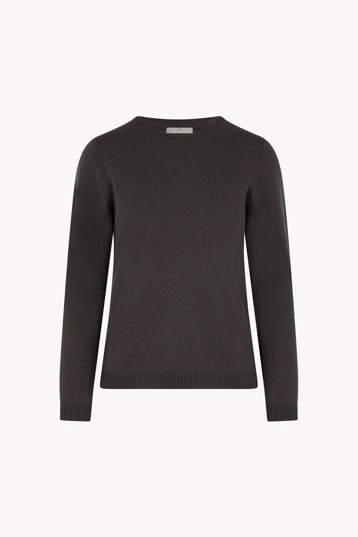 Girocollo in Maglia Rasata in Puro Cashmere Mocha