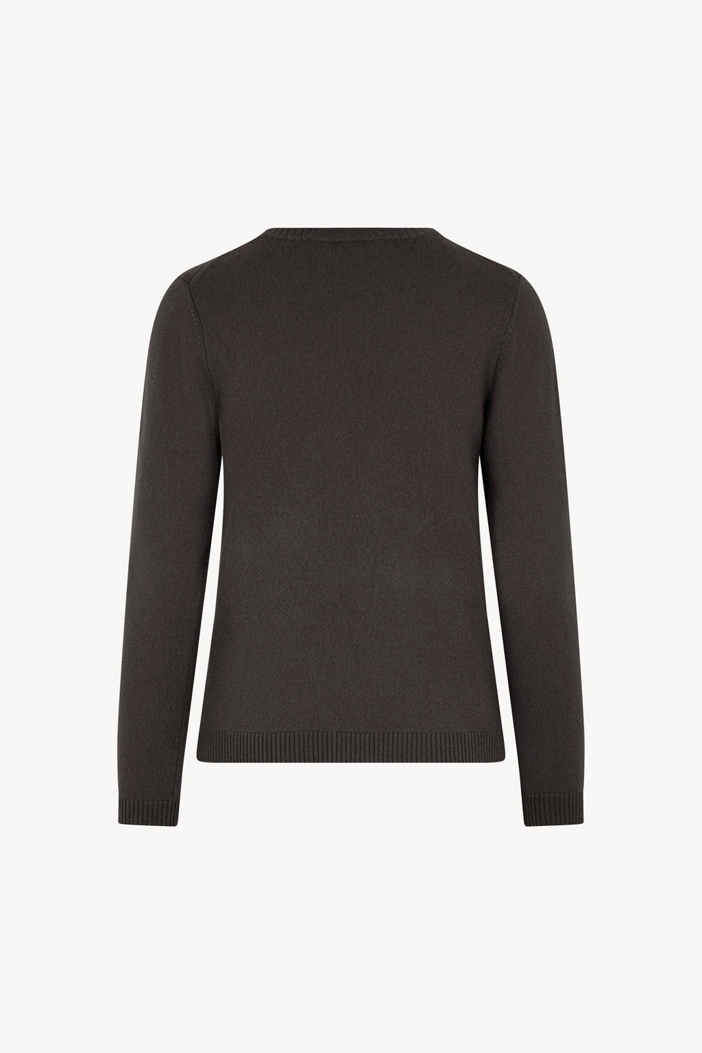 Girocollo in Maglia Rasata in Puro Cashmere Mocha