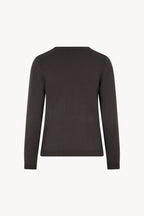 Girocollo in Maglia Rasata in Puro Cashmere Mocha