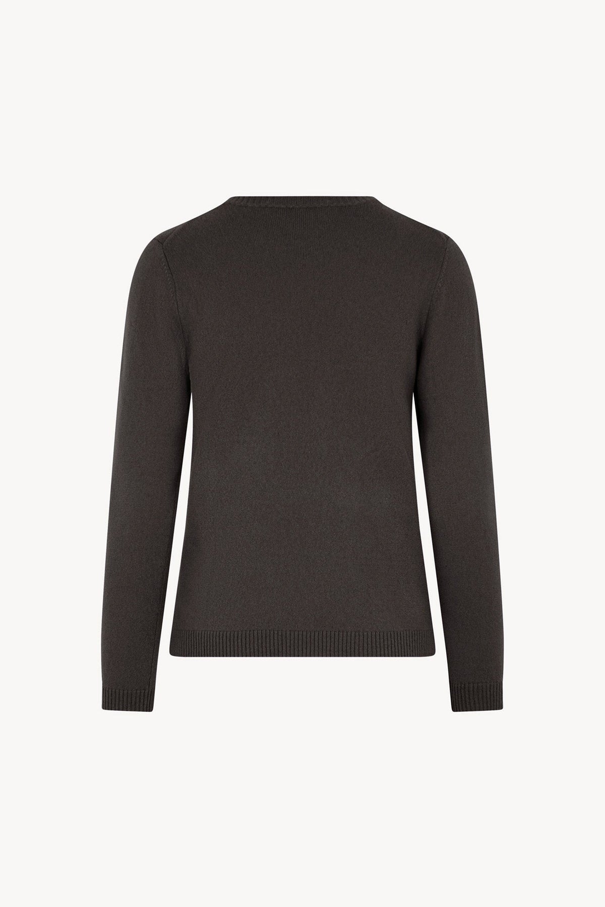 Girocollo in Maglia Rasata in Puro Cashmere Mocha