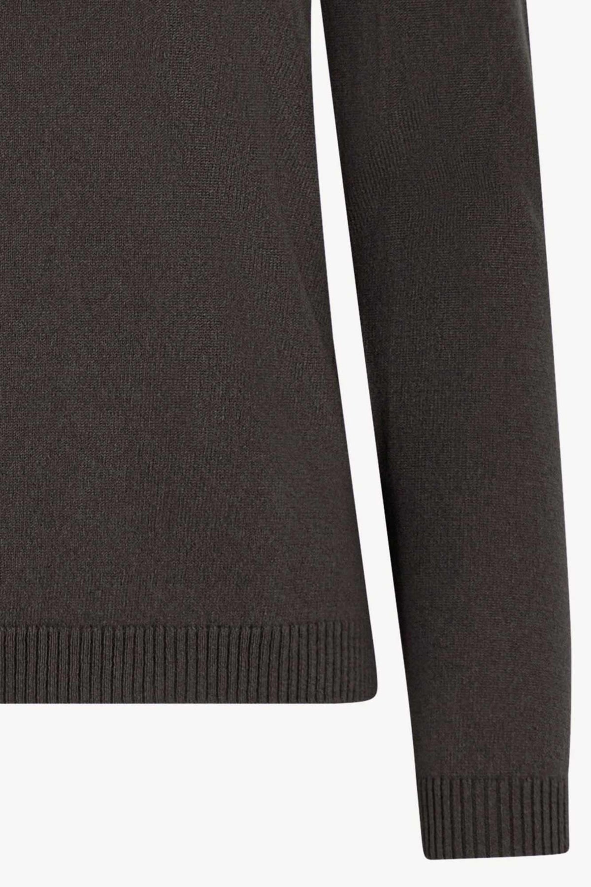 Girocollo in Maglia Rasata in Puro Cashmere Mocha