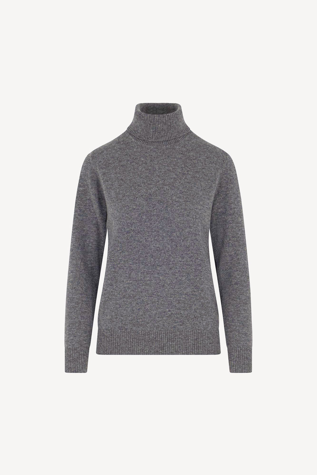 Dolcevita in Maglia Rasata in Puro Cashmere Derby