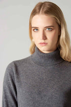Dolcevita in Maglia Rasata in Puro Cashmere Derby