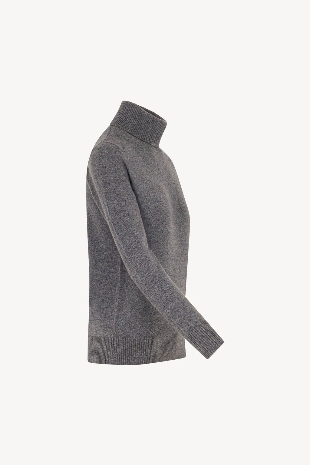 Dolcevita in Maglia Rasata in Puro Cashmere Derby