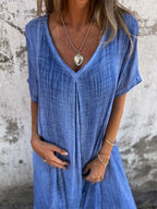 VIOLET | FLOWING V-NECK DRESS