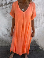 VIOLET | FLOWING V-NECK DRESS