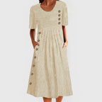 SIENNA | BREATHABLE STRIPE MIDI DRESS