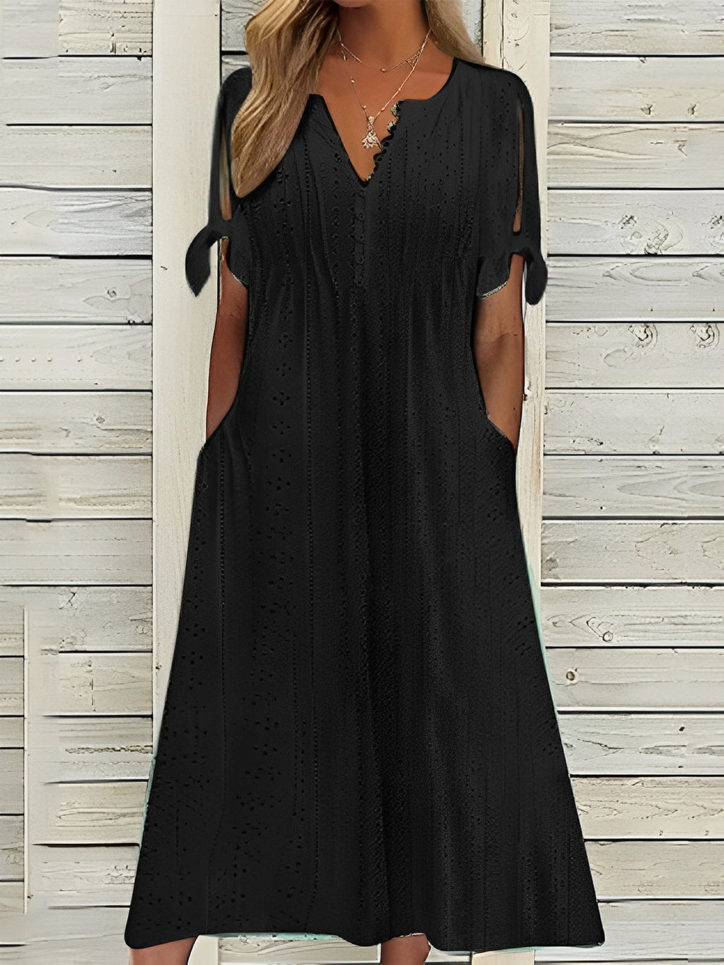 Elena - Abito midi boho con dettagli cut-out