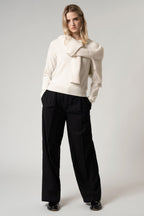 Girocollo Manica Raglan in Puro Cashmere Latte