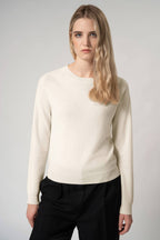 Girocollo Manica Raglan in Puro Cashmere Latte