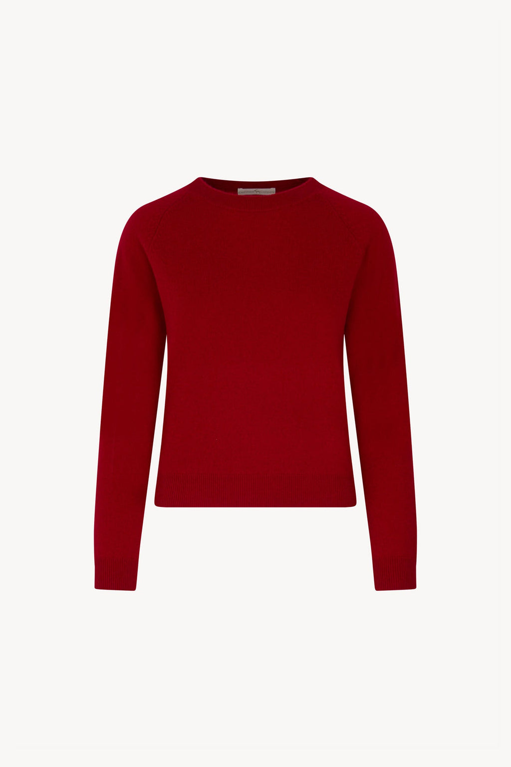 Girocollo Manica Raglan in Puro Cashmere Rubino