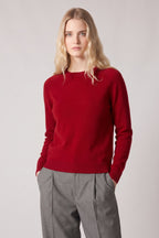 Girocollo Manica Raglan in Puro Cashmere Rubino