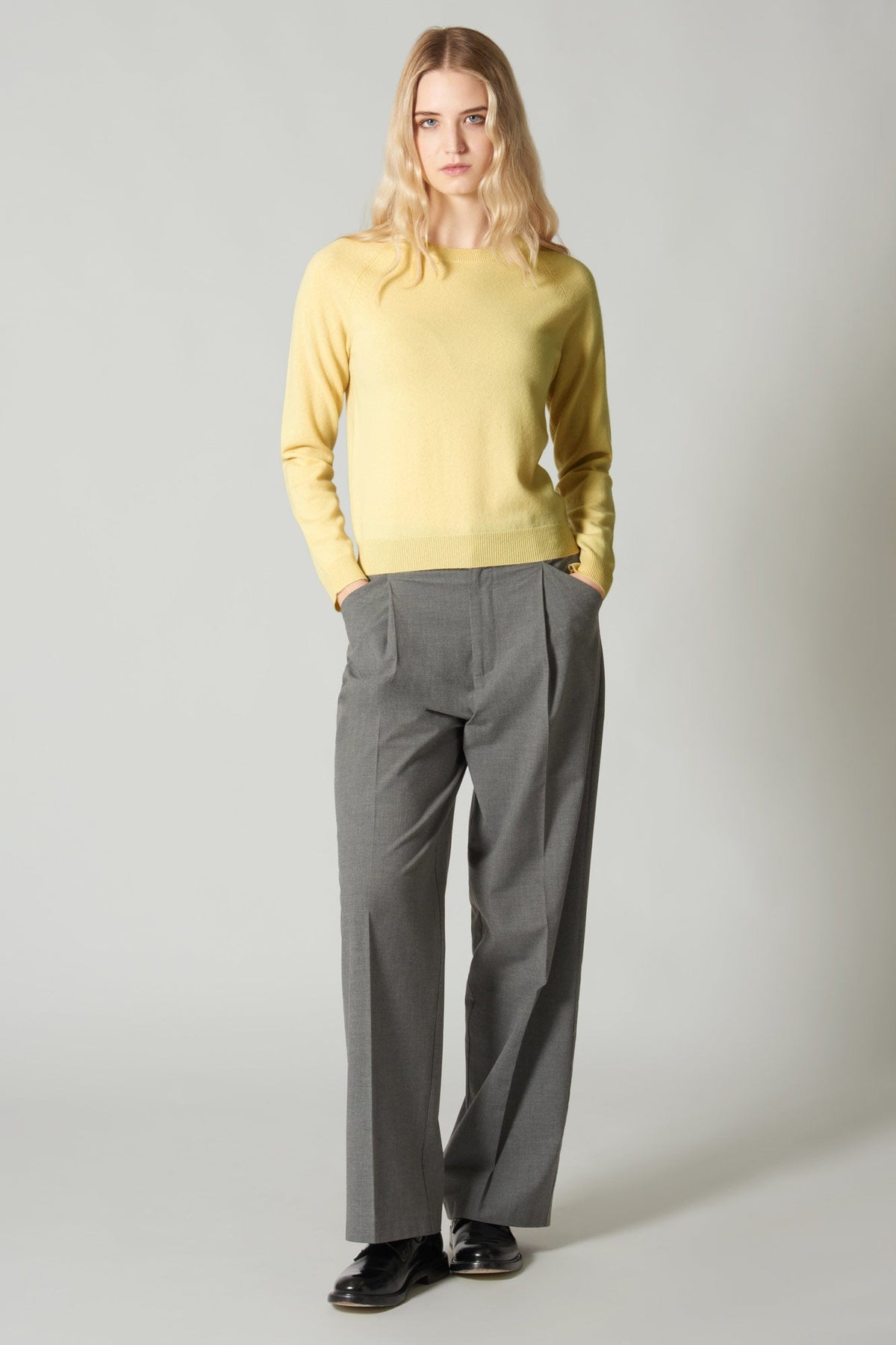 Girocollo Manica Raglan in Puro Cashmere Vanilla