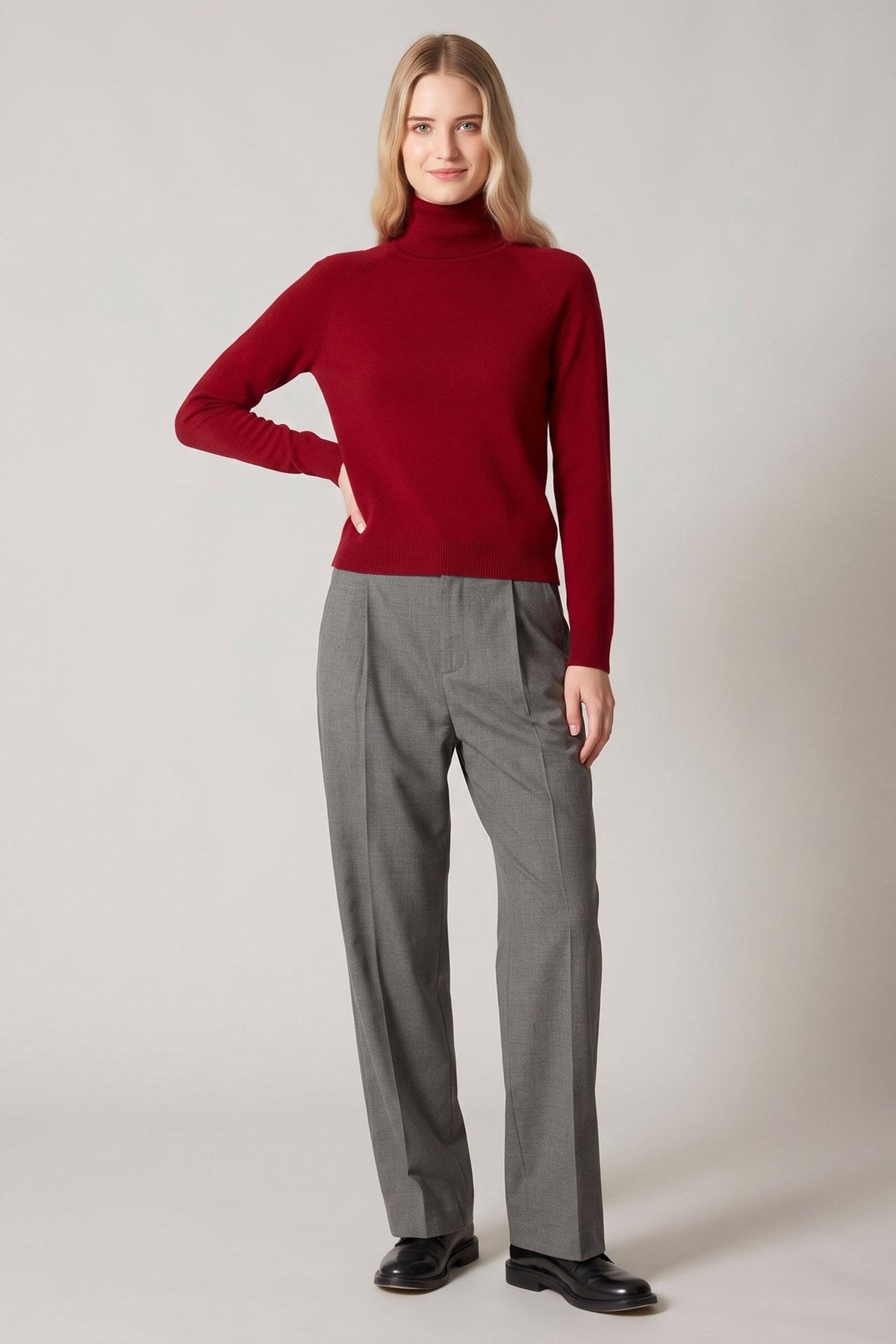 Dolcevita Manica Raglan in Puro Cashmere Rubino