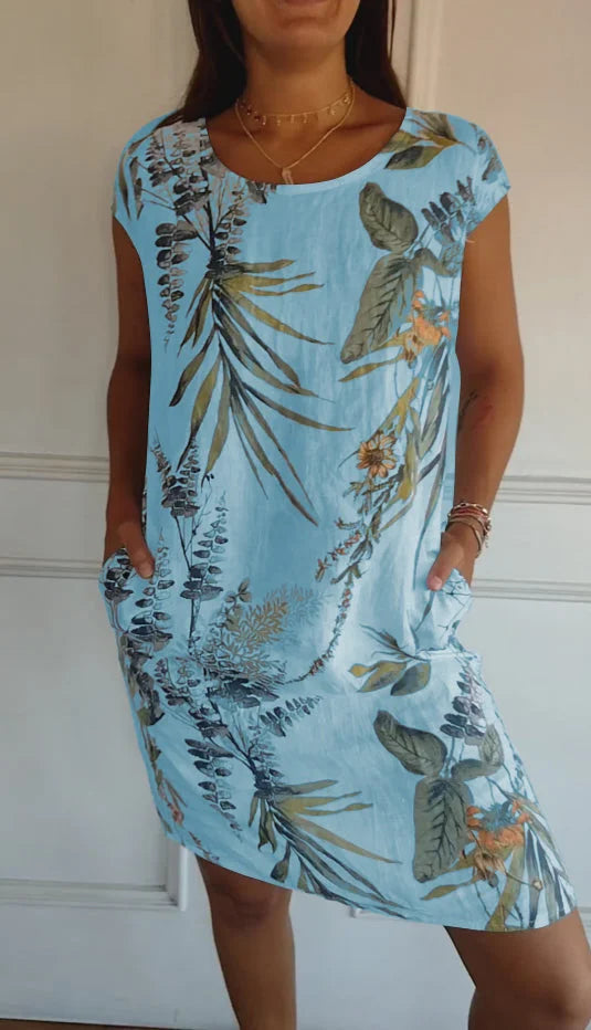 Britt – Abito stampato con scollo rotondo