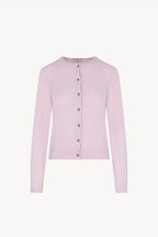 Cardigan Girocollo in Puro Cashmere Rosa