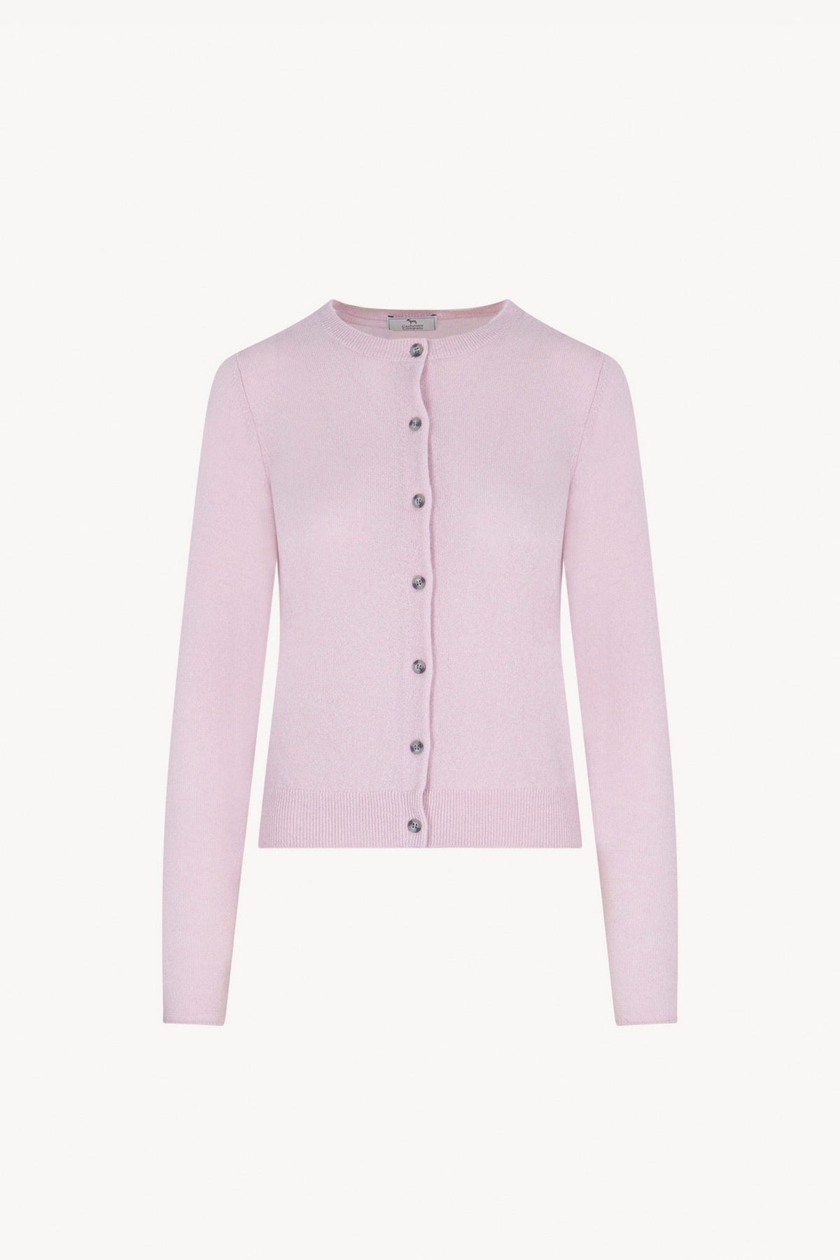 Cardigan Girocollo in Puro Cashmere Rosa