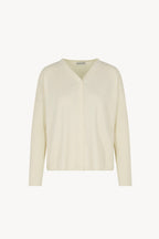 Cardigan Over in Cotone Seta Cashmere Bianco Latte