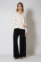 Cardigan Over in Cotone Seta Cashmere Bianco Latte