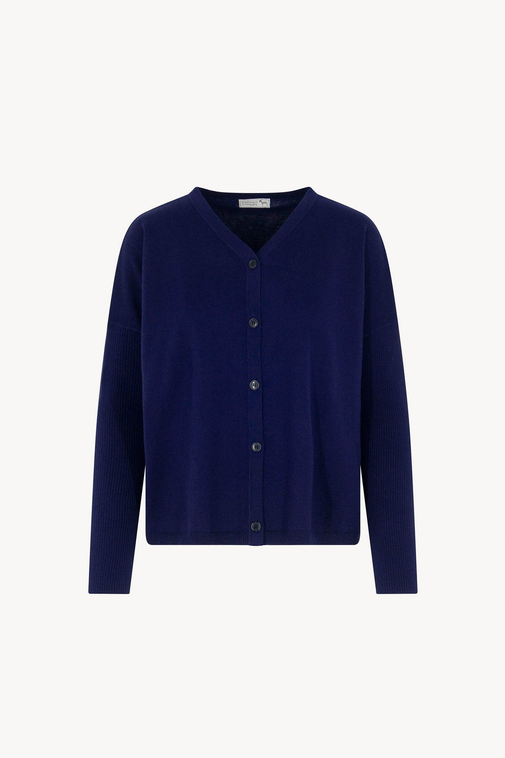 Cardigan Over in Cotone Seta Cashmere Blu