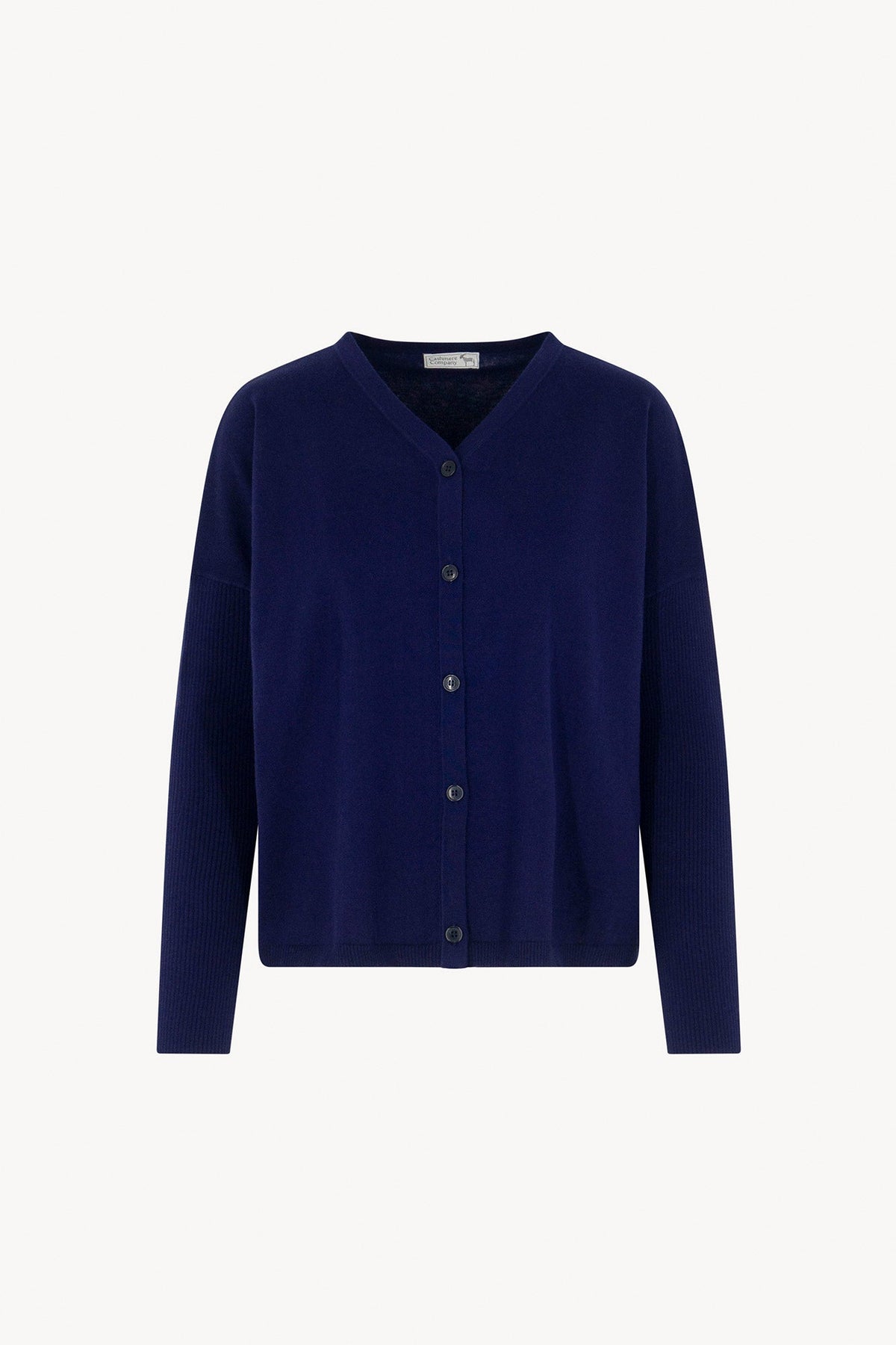 Cardigan Over in Cotone Seta Cashmere Blu