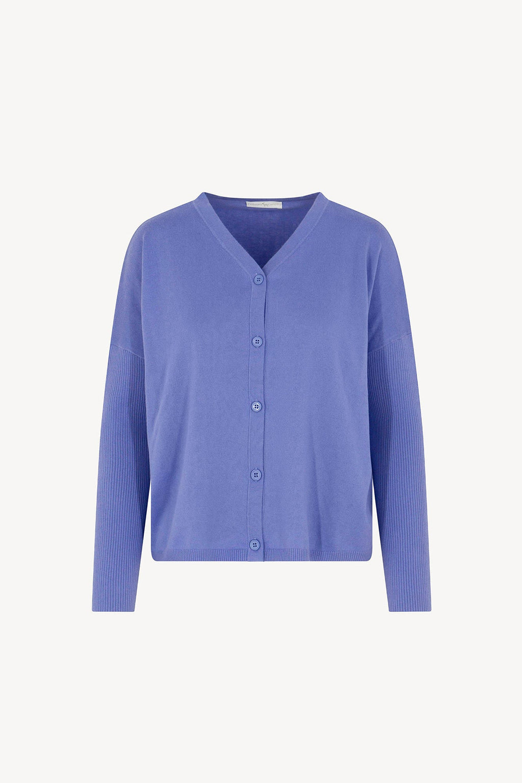 Cardigan Over in Cotone Seta Cashmere Fiordaliso
