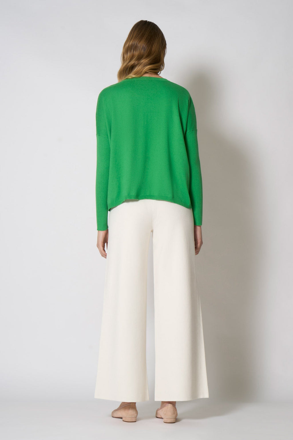 Cardigan Over in Cotone Seta Cashmere Verde