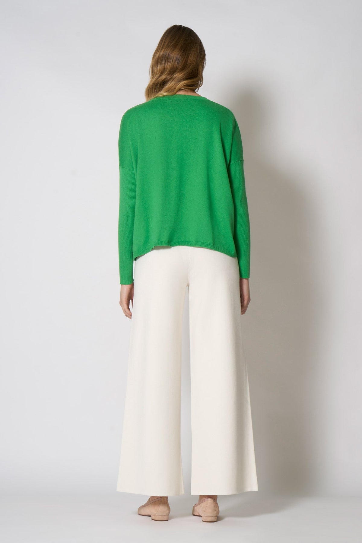 Cardigan Over in Cotone Seta Cashmere Verde