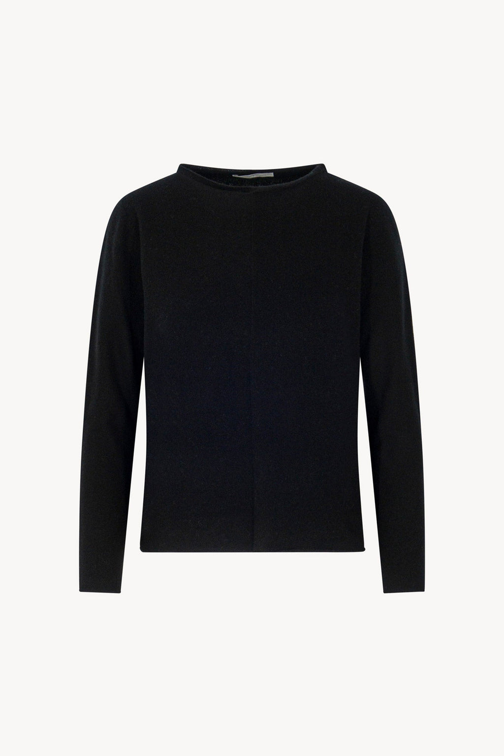 Girocollo Dritto-Rovescio in Puro Cashmere Nero