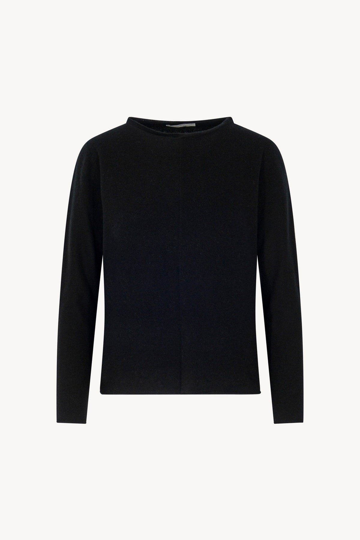 Girocollo Dritto-Rovescio in Puro Cashmere Nero
