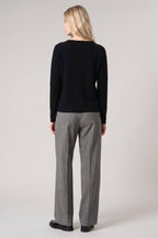 Girocollo Dritto-Rovescio in Puro Cashmere Nero