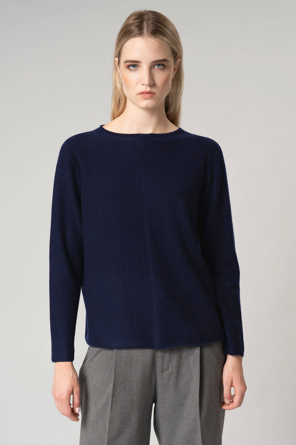 Girocollo Dritto-Rovescio in Puro Cashmere Mocha