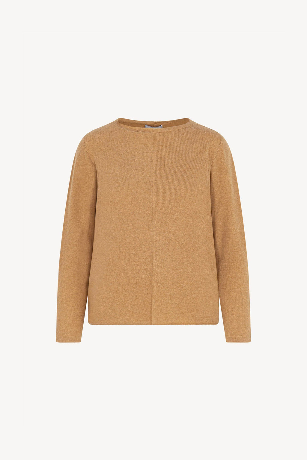 Girocollo Dritto-Rovescio in Puro Cashmere Cammello